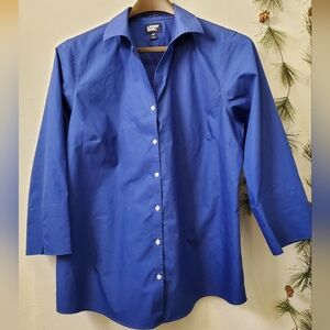 Land's End Broadcloth Easy 3/4 Length Sleeve Top